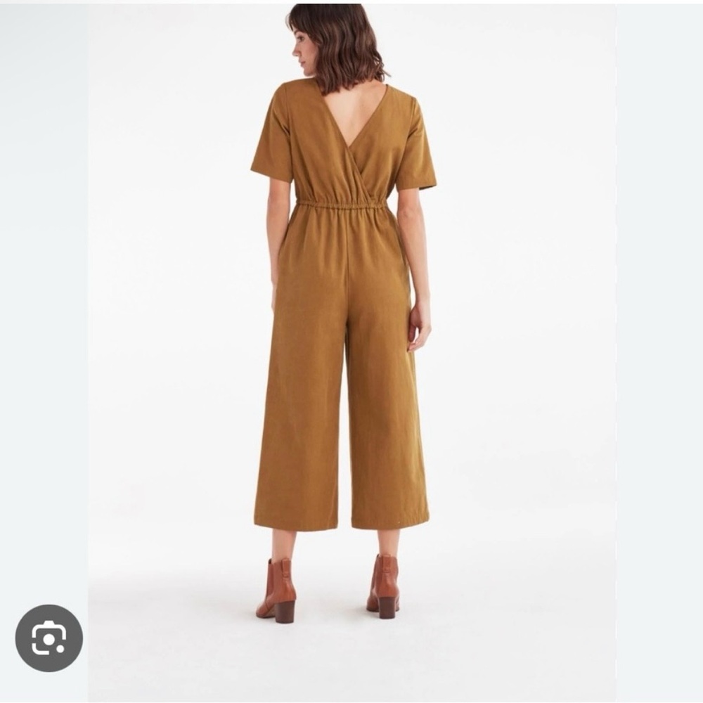 VETTA Wide-Leg Jumpsuit in Mustard Brown